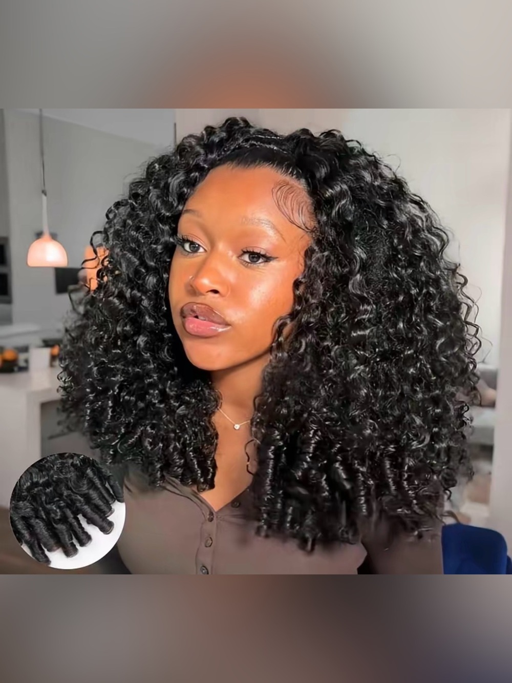 IseeHair Burmese Curly Half Wig